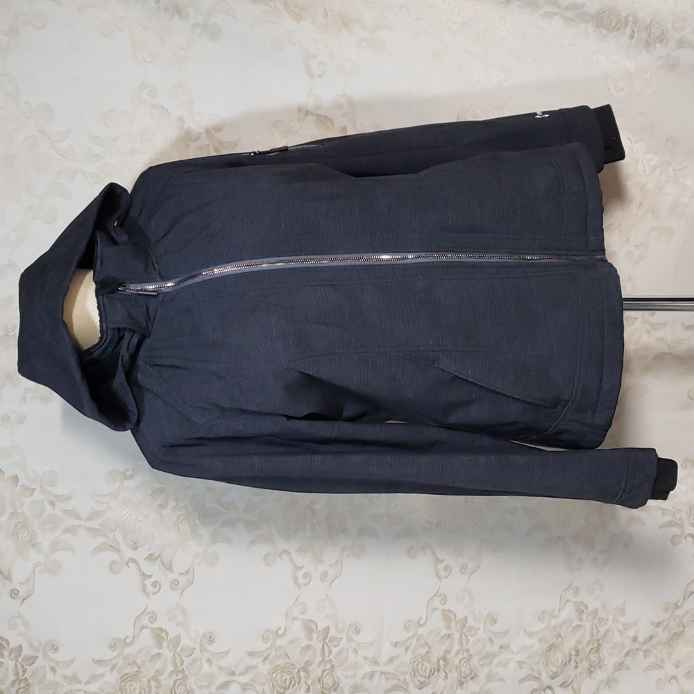 Free Country Black/Blue Heather Winter Coat with Detachable Hood